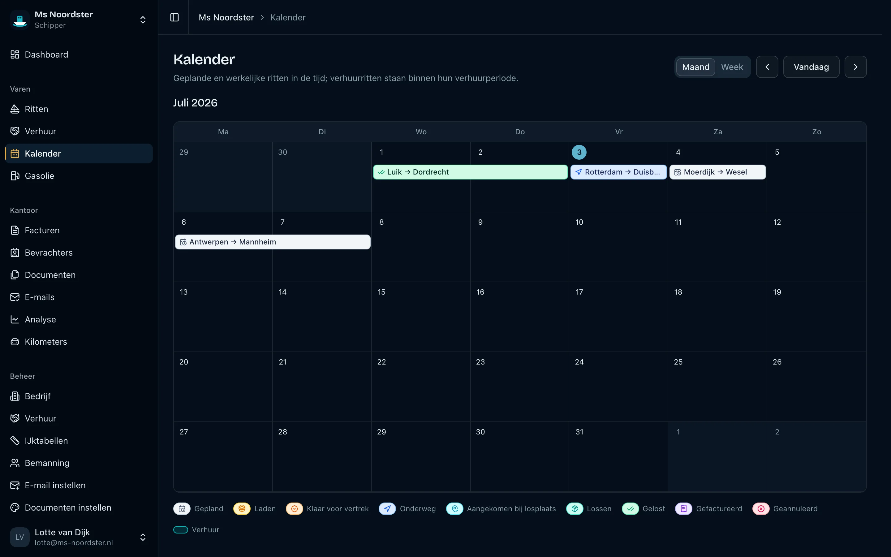 Je planning op de kalender