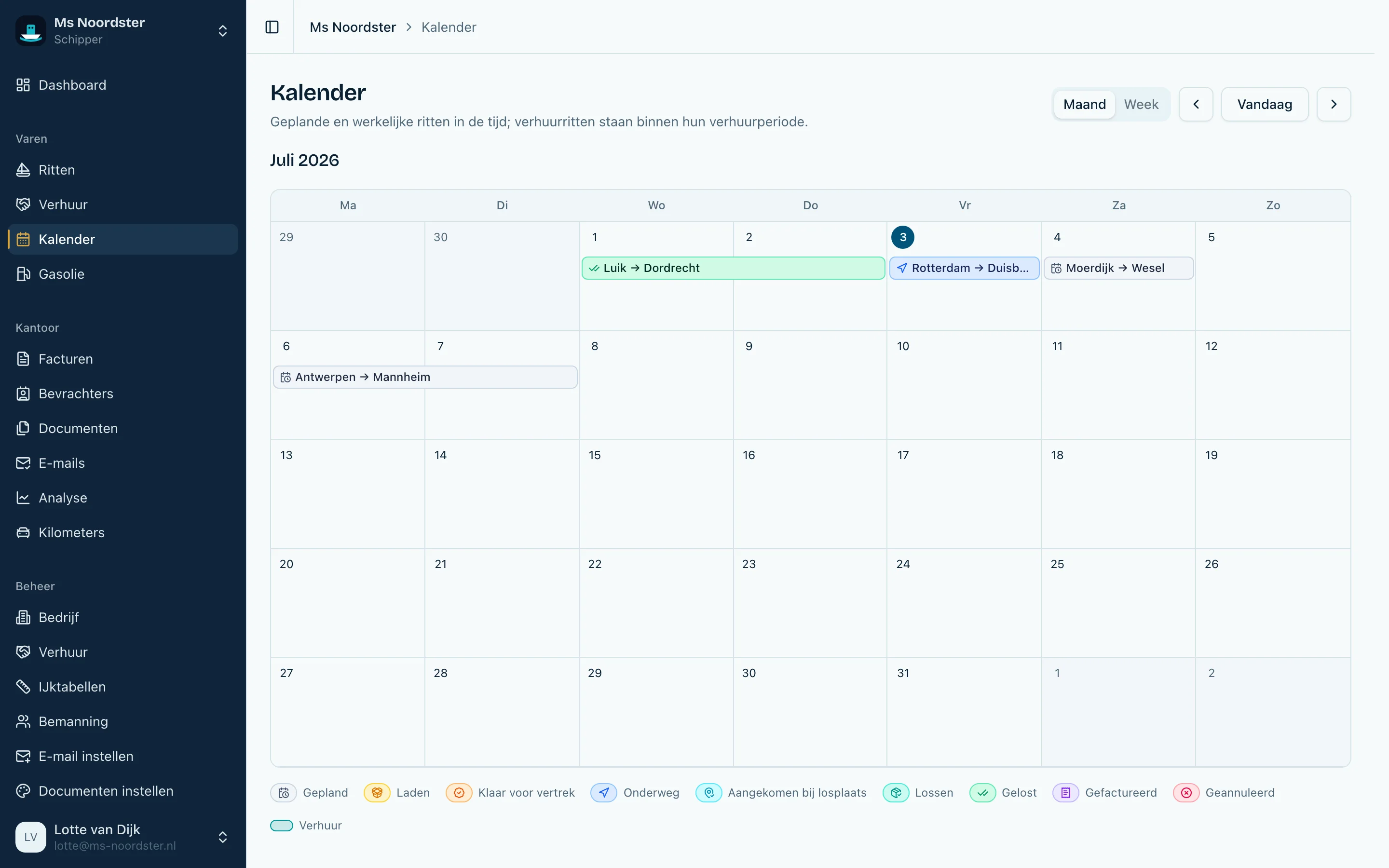 Je planning op de kalender