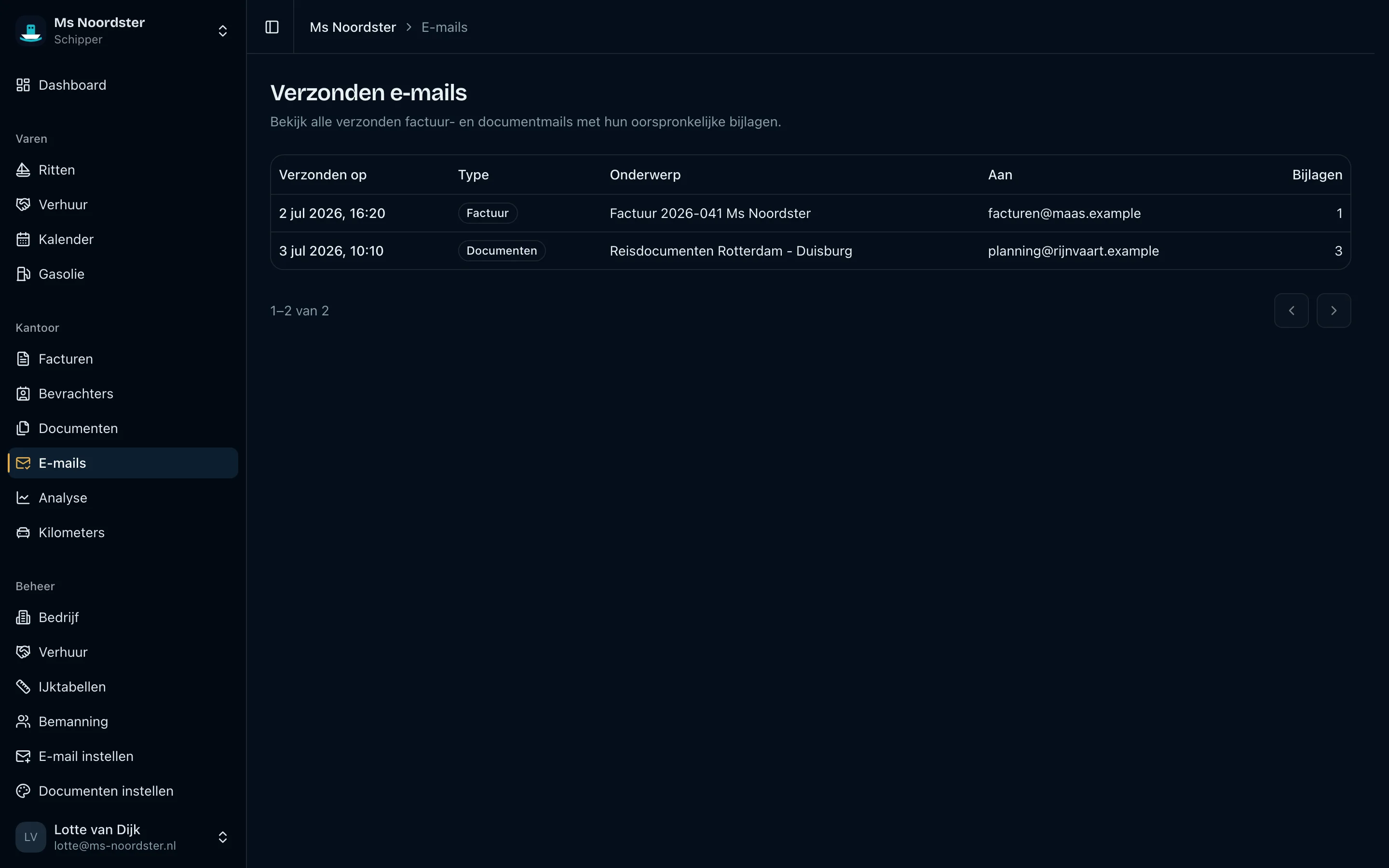 Verzonden e-mails blijven terug te vinden